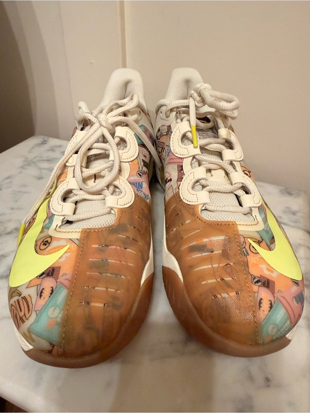 Nike Naomi Osaka Multicolor Graphic Sneakers with Neon Yellow Swoosh